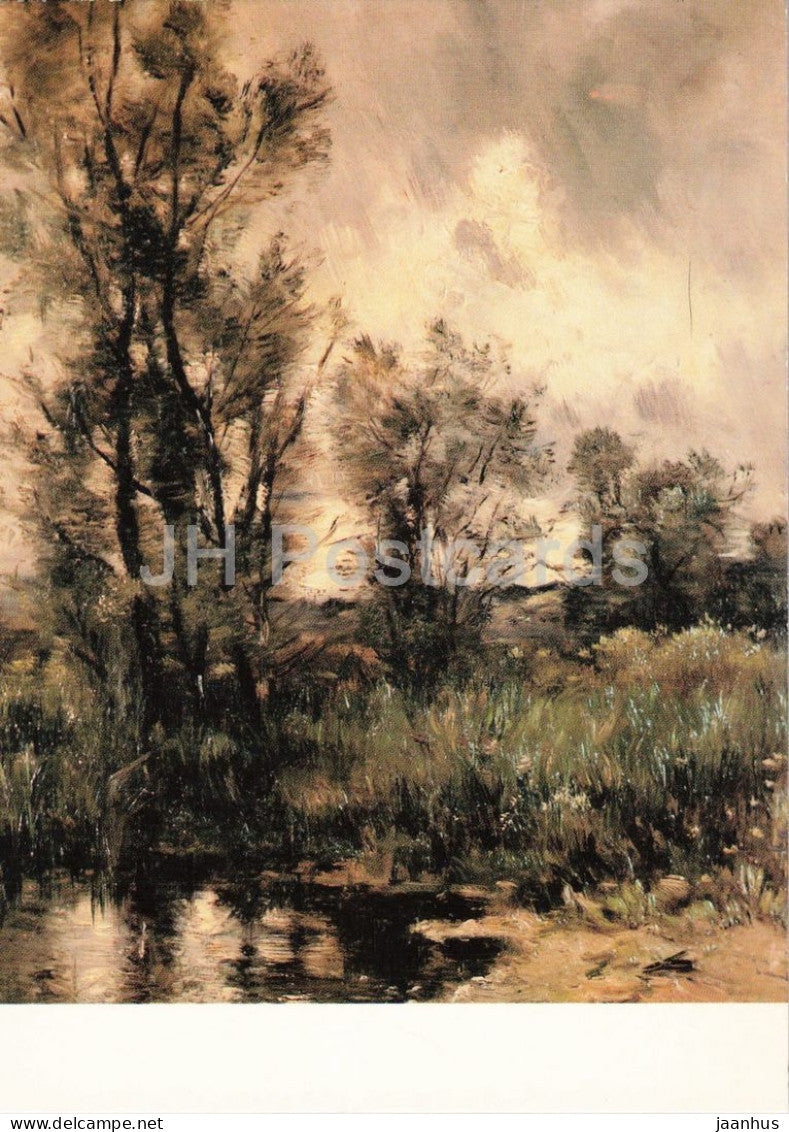 painting by Louis Watelin - The Pond - French art - France - unused - JH Postcards