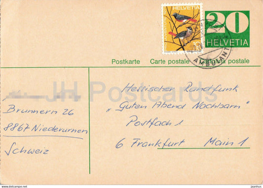 Guten Abend Nachbarn - Hessischer Rundfunk - postal stationery - 128 - 1972 - Switzerland - used - JH Postcards