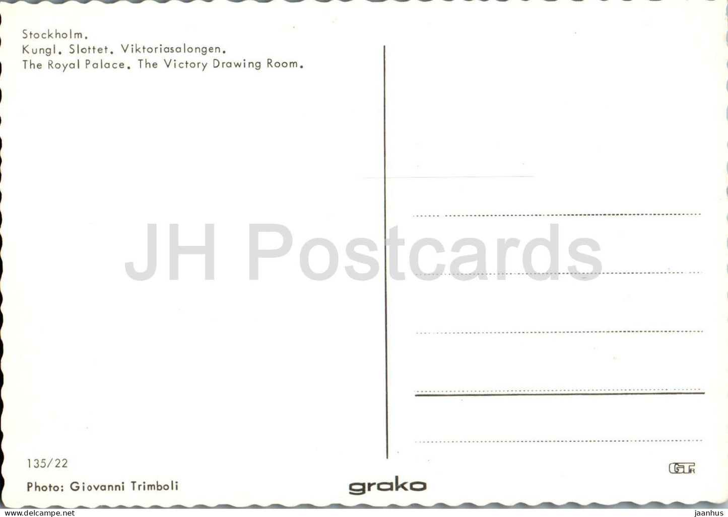 Stockholm - Kungl Slottet - Viktoriasalongen - The Royal Palace - The Victory Drawing Room - 135/22 - Sweden - unused