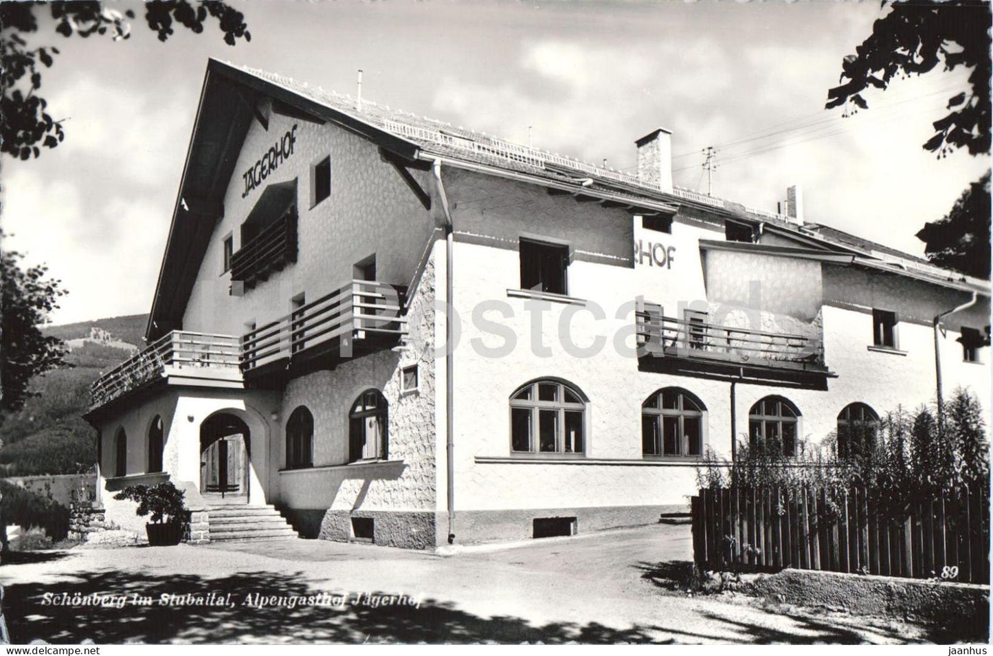 Schonberg im Stubaital - Alpengasthof Jagerhof - alpine inn - 89 - old postcard - Austria - unused - JH Postcards