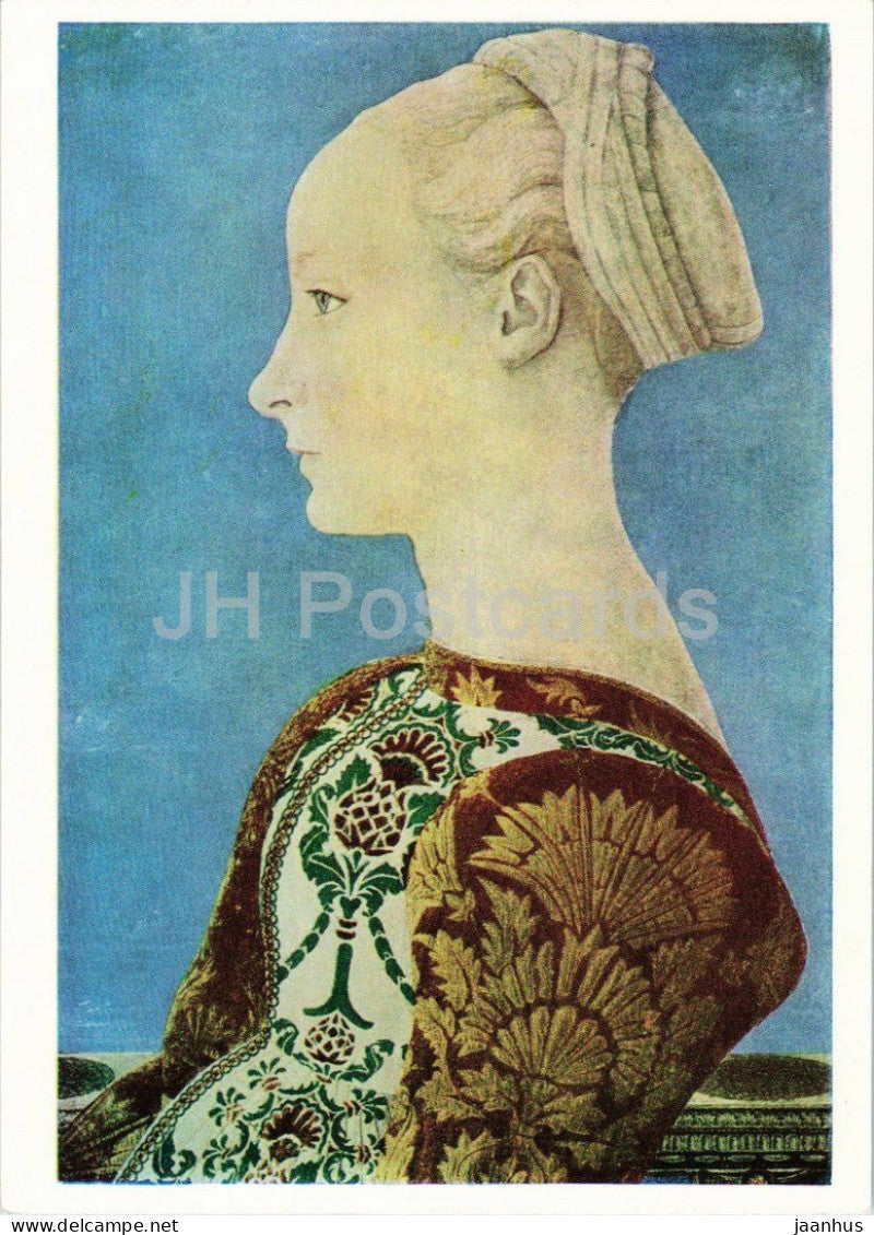 painting by Domenico Veneziano - Portrait of a Young Woman - Italian art - 965 - 1971 - Germany DDR - unused - JH Postcards