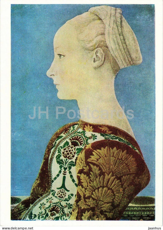 painting by Domenico Veneziano - Portrait of a Young Woman - Italian art - 965 - 1971 - Germany DDR - unused - JH Postcards