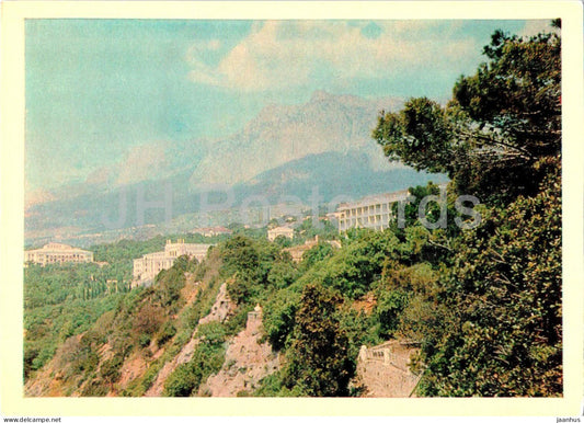 Crimea - View at sanatoriums Ukraina and Ay Petri - 1968 - Ukraine USSR - unused - JH Postcards