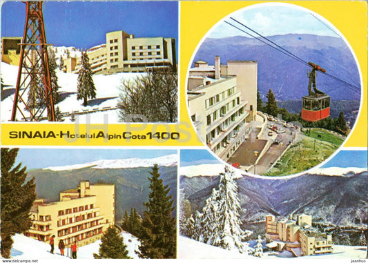 Sinaia - hotel Alpin Cota 1400 - cable car - multiview - 7568 - Romania - unused - JH Postcards