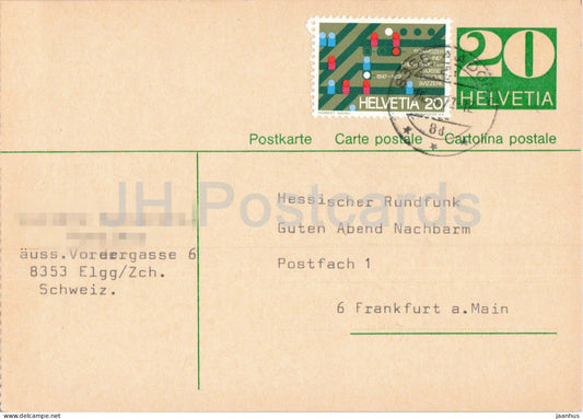Guten Abend Nachbarn - Hessischer Rundfunk - postal stationery - 114 - 1972 - Switzerland - used - JH Postcards