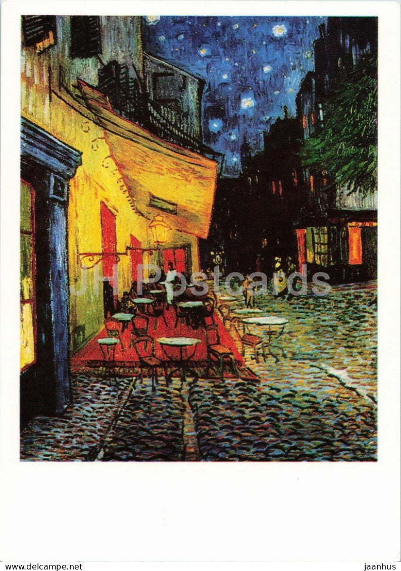 painting by Vincent van Gogh - Cafe Terrace at Night - Kaffeeterrasse am Abend - Dutch art - 1971 - Germany DDR - unused - JH Postcards
