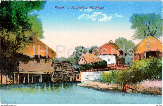 Widoki z Krolestwa Polskiego - Views from the Kingdom of Poland - farm houses - 20 - old postcard - Poland - used - JH Postcards