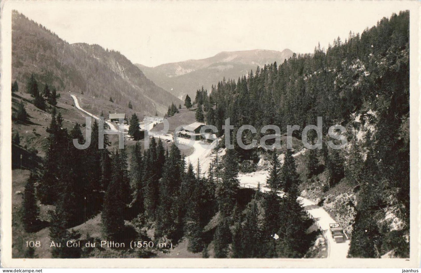 Au Col du Pillon 1550 m - At the Pillon Pass 1550 m - mountains - 108 - old postcard - 1947 - Switzerland - used - JH Postcards