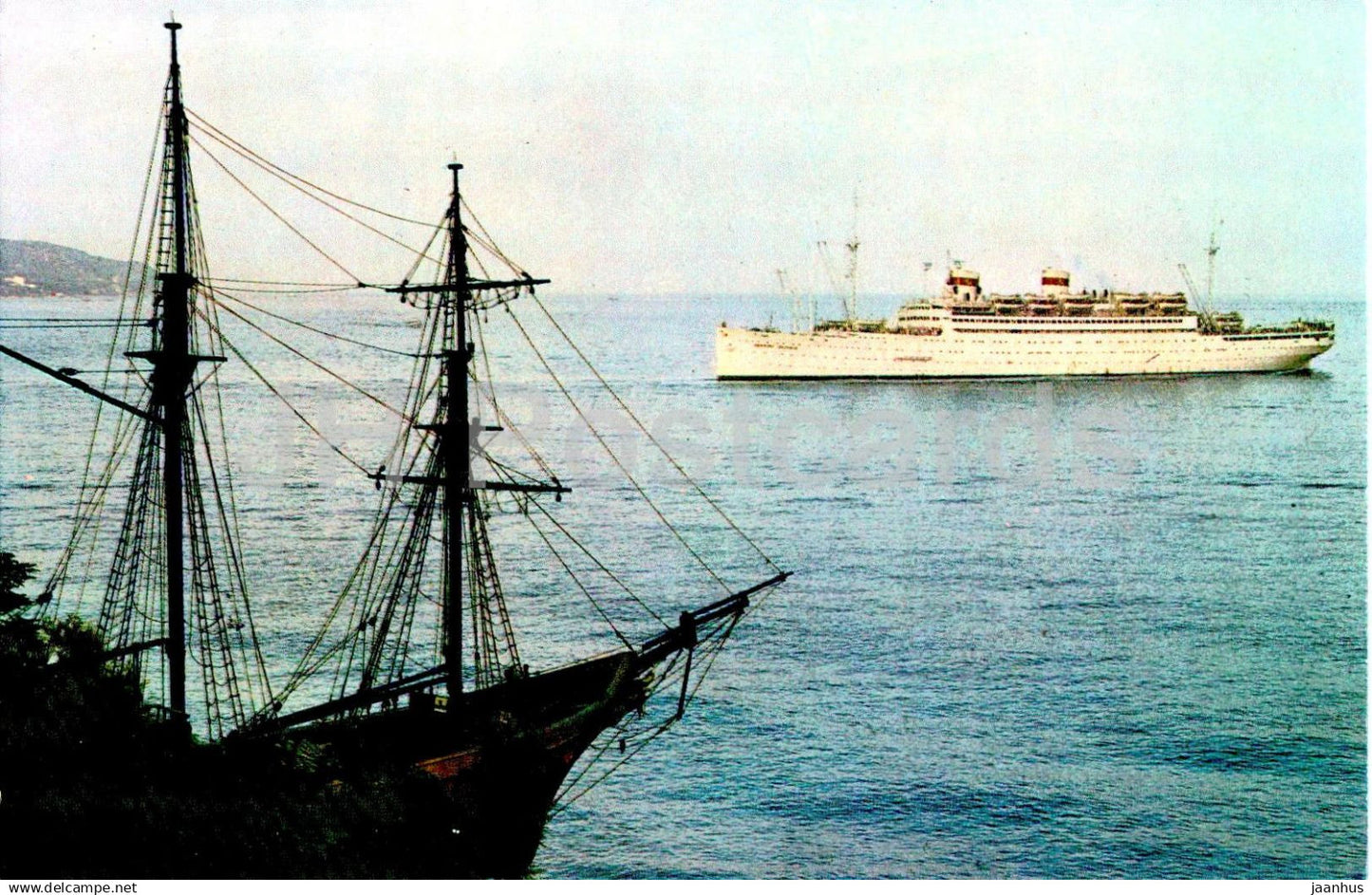 Yalta - view at the sea - ship - resort - 1976 - Ukraine USSR - unused - JH Postcards