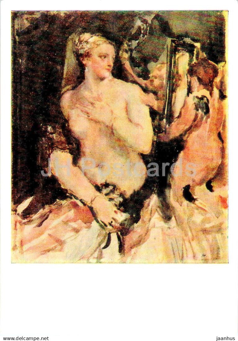 painting by V. Serov - Venus in front of the mirror - nude - naked - woman - Russian art - 1967 - Russia USSR - unused - JH Postcards