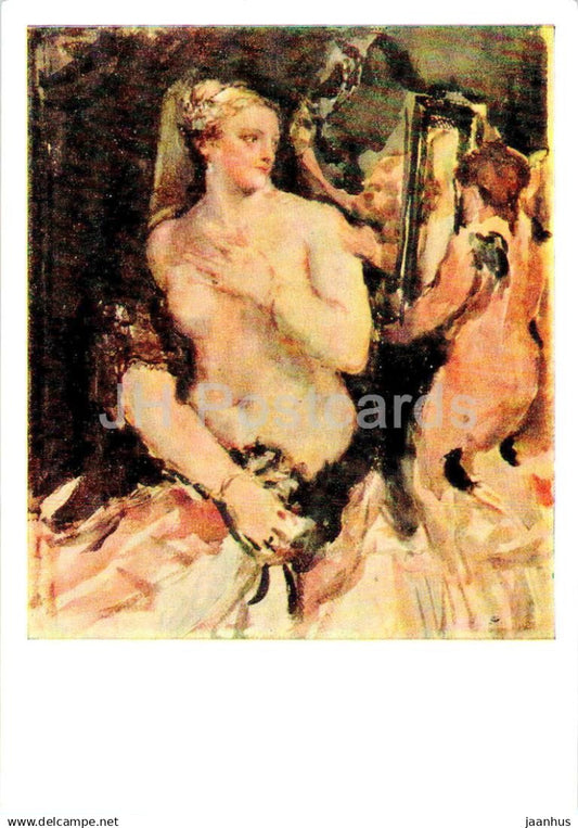 painting by V. Serov - Venus in front of the mirror - nude - naked - woman - Russian art - 1967 - Russia USSR - unused - JH Postcards