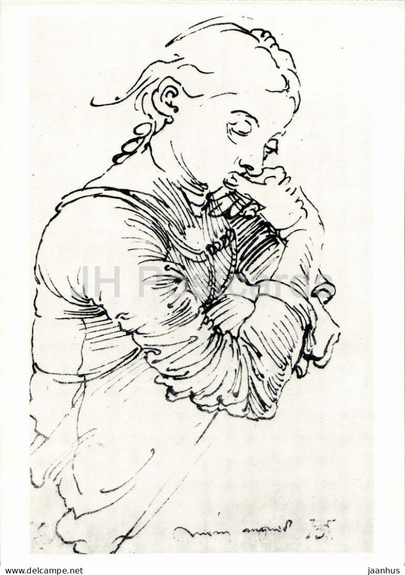 drawing by Albrecht Durer - My Agnes - Mein Agnes - German art - 1978 - Germany DDR - unused - JH Postcards