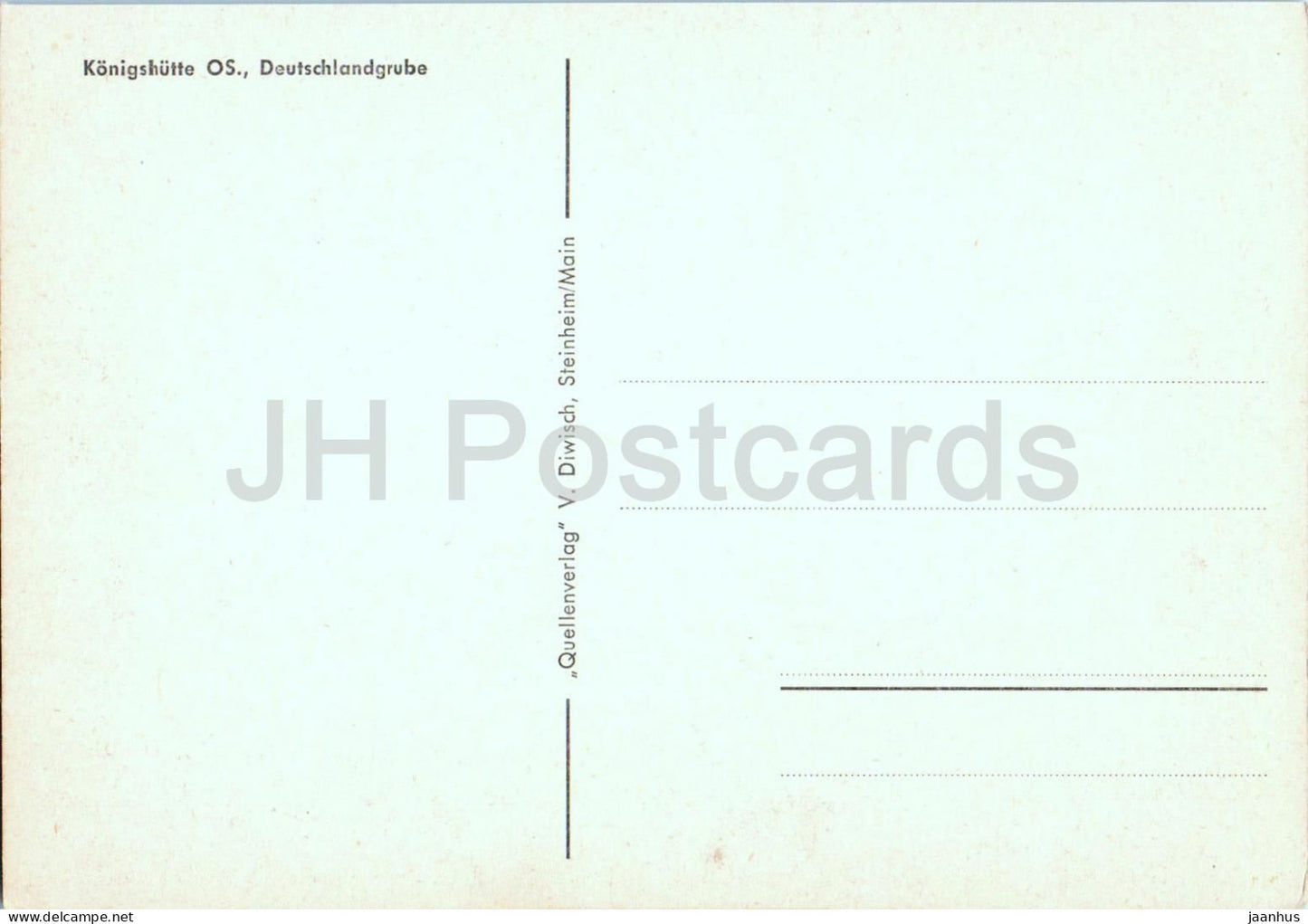 Konigshutte OS. - Chorzow - Deutschlandgrube - Deutschland mine - Schlesien - Silesia - old postcard - Poland - unused