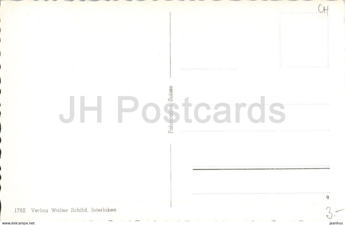 Brienz - Dorfpartie - village street - houses - church -1782 - old postcard - Switzerland - unused