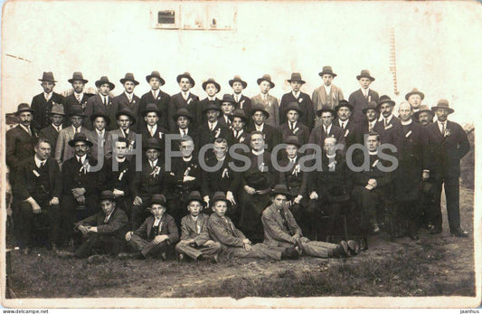 Burschenverein Munzkirchen - group photo - old postcard - Austria - used - JH Postcards