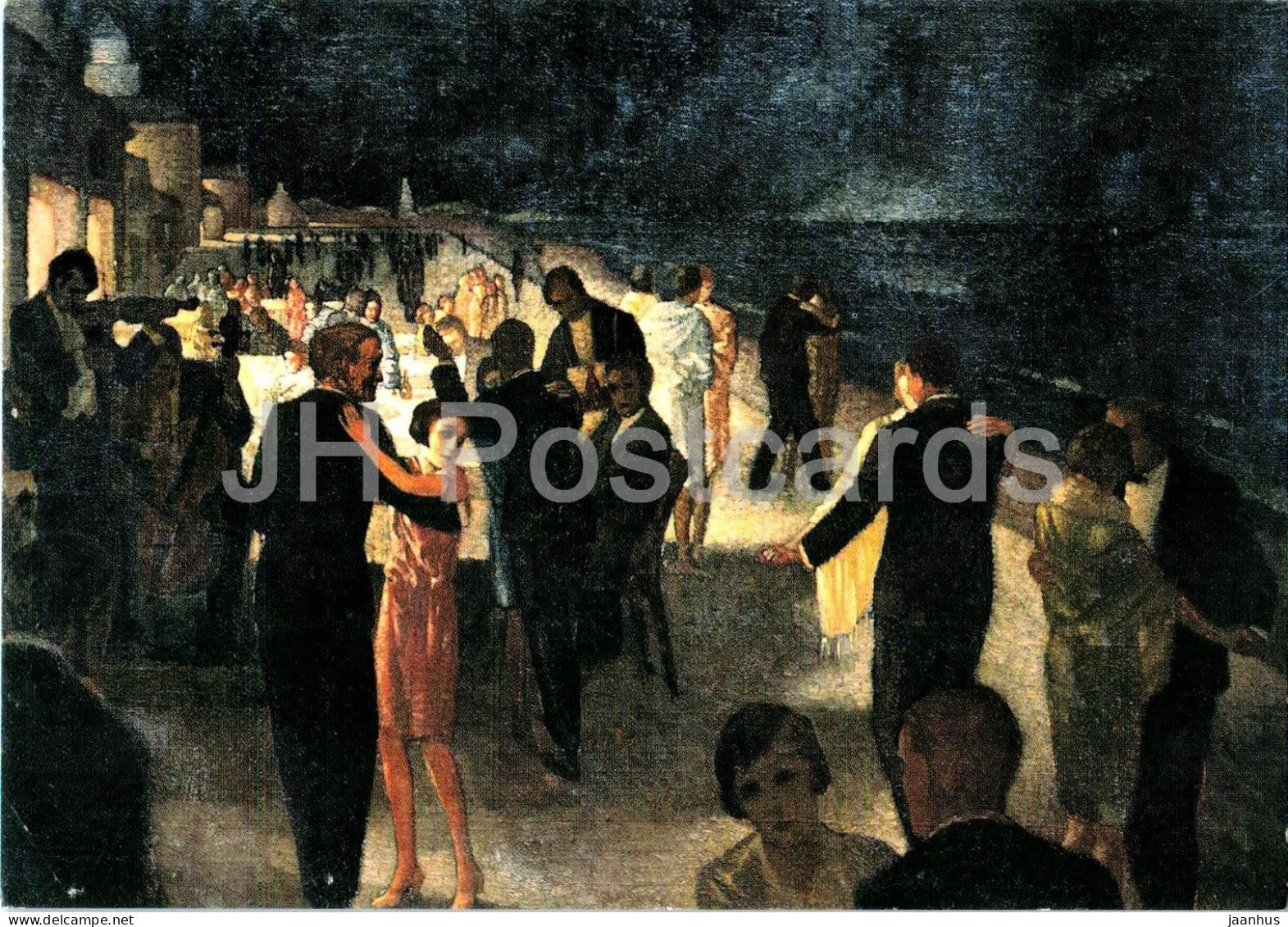 painting by Oswald Poetzelberger - Dance on the Beach - literature - German art - Germany - unused - JH Postcards