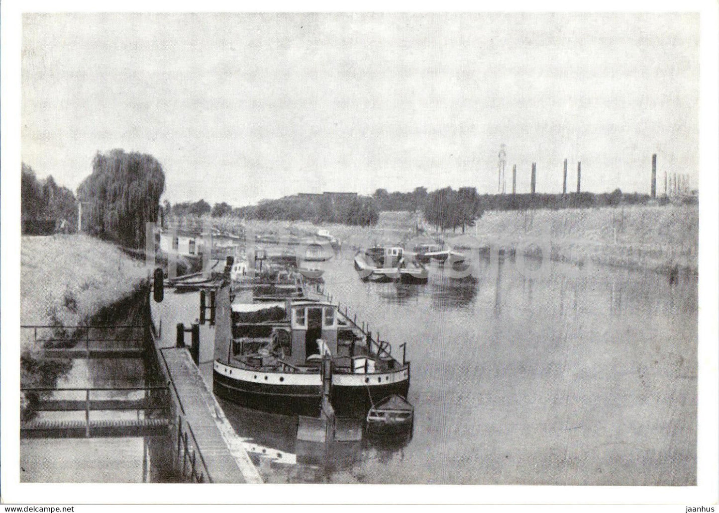 Laband OS. - Labedy Klodnitzkanal - Klodnitz Canal - boat - ship - Schlesien - Silesia - old postcard - Poland - unused - JH Postcards