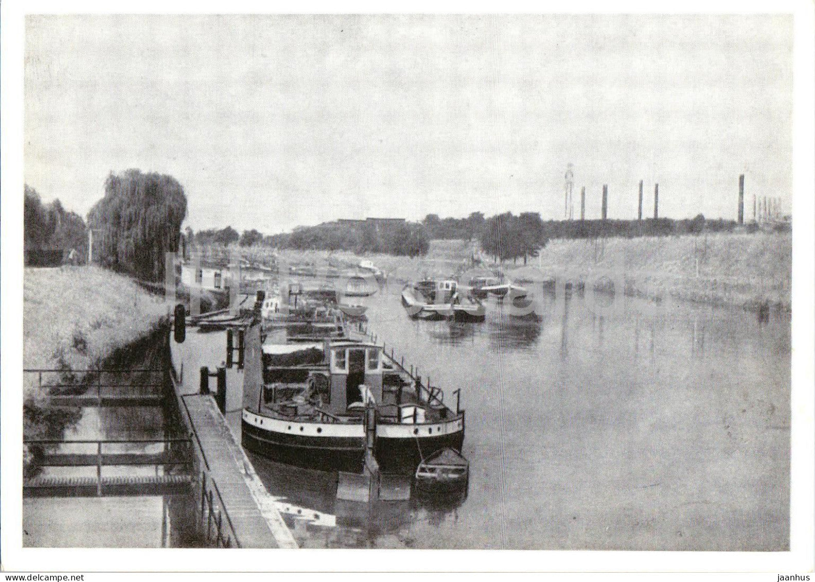 Laband OS. - Labedy Klodnitzkanal - Klodnitz Canal - boat - ship - Schlesien - Silesia - old postcard - Poland - unused - JH Postcards