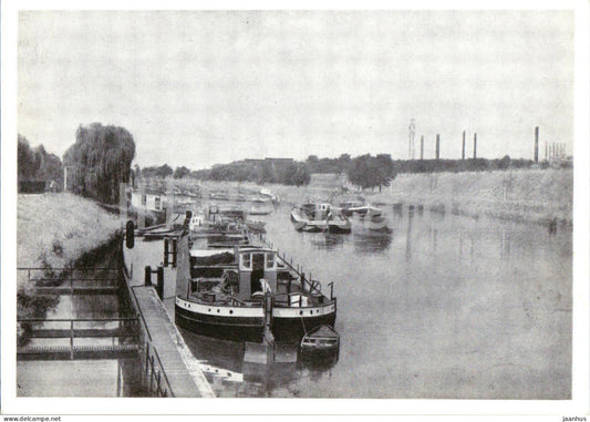 Laband OS. - Labedy Klodnitzkanal - Klodnitz Canal - boat - ship - Schlesien - Silesia - old postcard - Poland - unused - JH Postcards