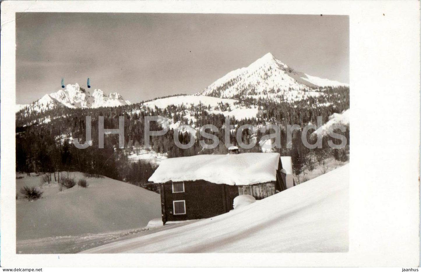 Berghaus Tschengla 1200 m - Lichtbildverlag Fritz Brodbeck Tschengla - Alps - old postcard - 1952 - Austria - used - JH Postcards