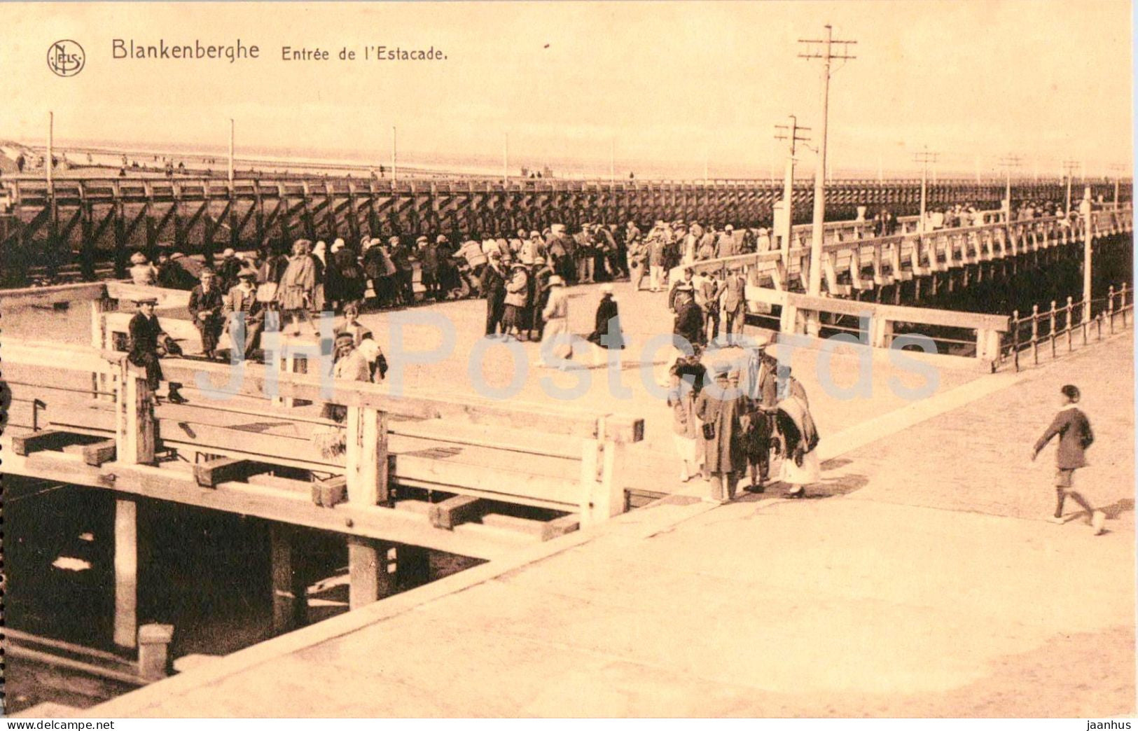 Blankenberghe - Blankenberge - Entree de l’Estacade - Entrance to the Pier - old postcard - Belgium - unused - JH Postcards