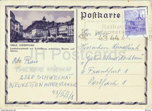Graz - Steiermark - Schlossberg - postal stationery - old postcard - Austria - used - JH Postcards
