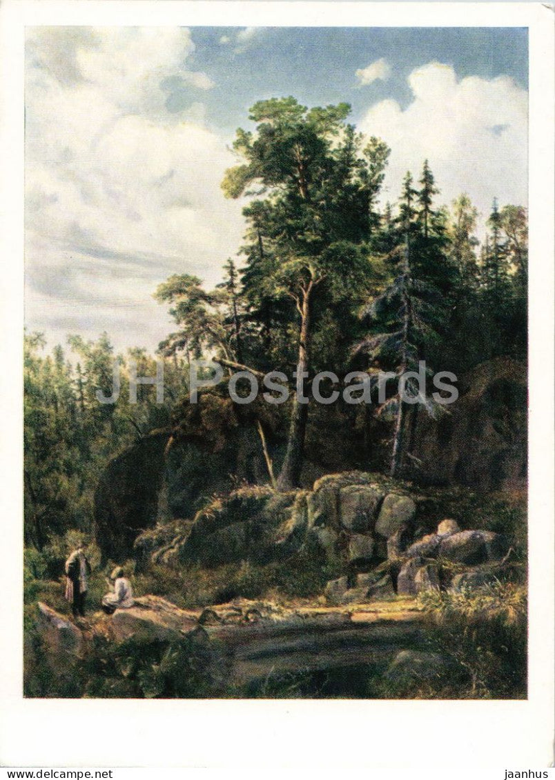 painting by I. G. Davydov - Landscape on the Isle of Valaam - Blick auf Walaam-Insel - 1966 - Russia USSR - unused - JH Postcards