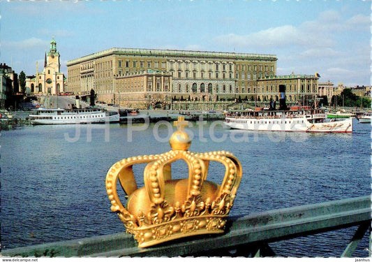 Stockholm - Kungl Slottet - The Royal Palace - ship - 6543-3 - Sweden - used - JH Postcards