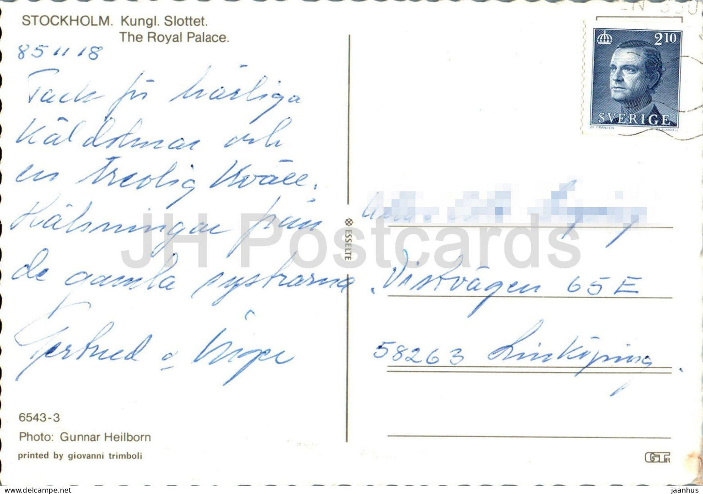 Stockholm - Kungl Slottet - The Royal Palace - ship - 6543-3 - Sweden - used