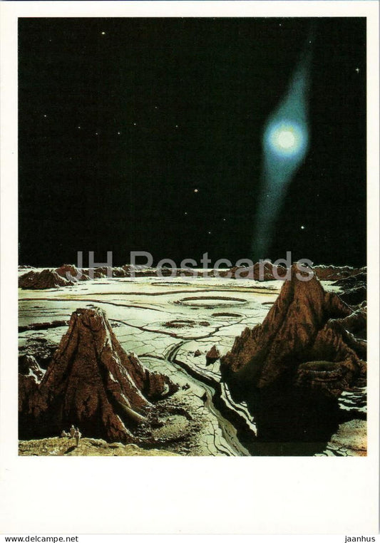 Chesley Bonestell - Surface of Mercury - space - Star Way of Humanity - 1989 - Russia USSR - unused - JH Postcards