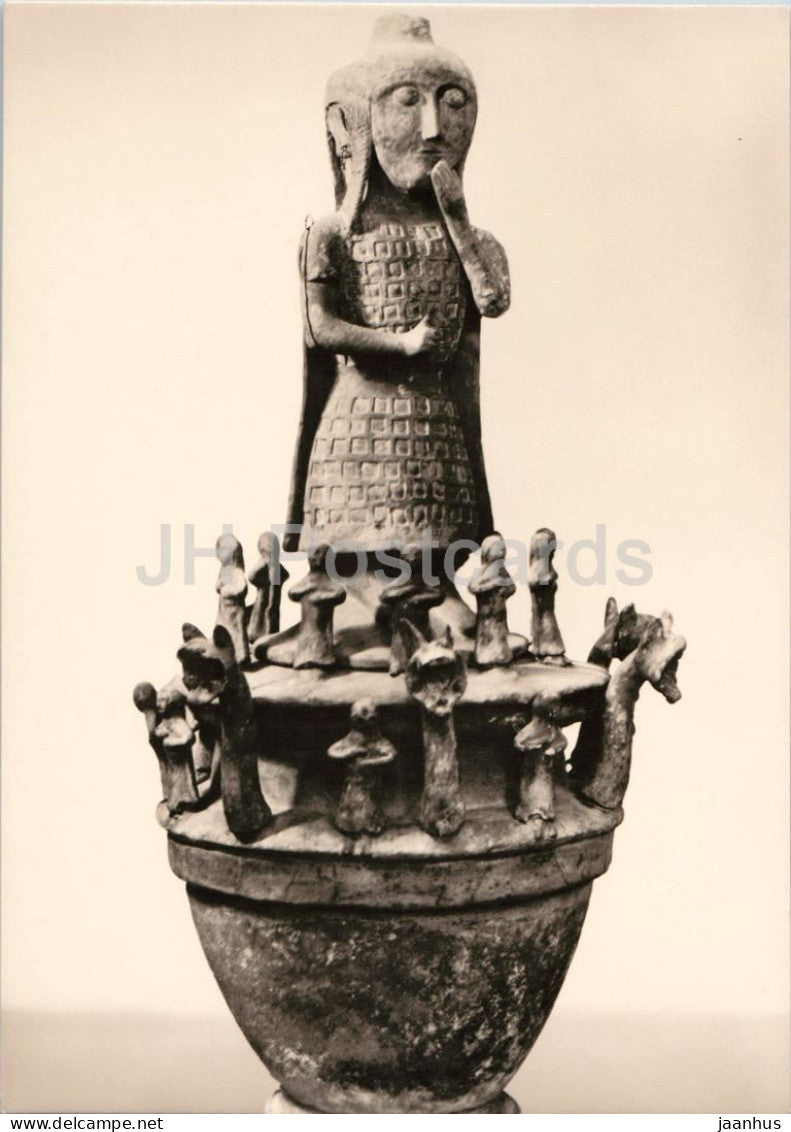Etruscan cinerary urn - Aschenurne - terracotta - ancient world - Die Meister Nr. 3255 - Germany - unused - JH Postcards