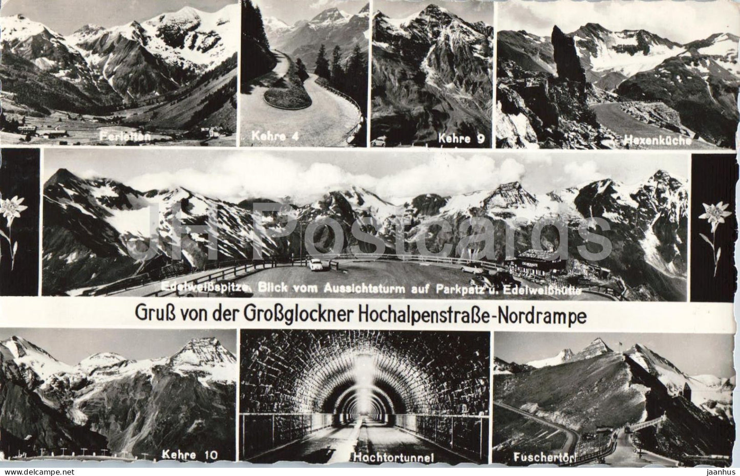 Gruss von der Grossglockner Hochalpenstrasse - Nordrampe - multiview mountain road Alps - 23500 - 1962 - Austria - used - JH Postcards