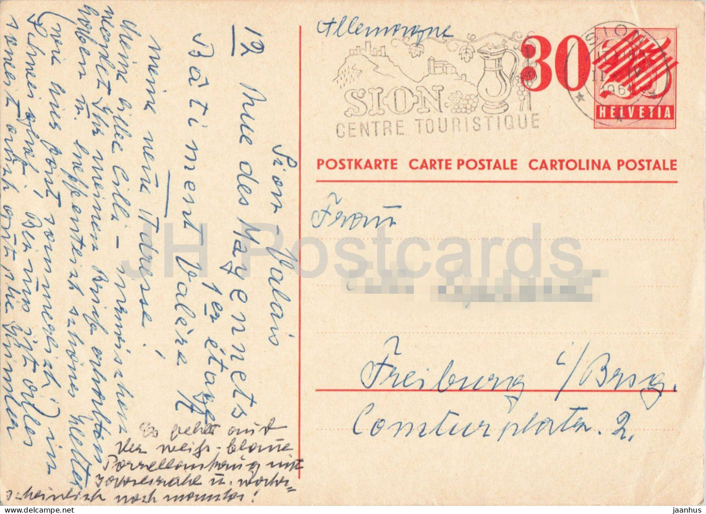 Postal stationery - 109 - 1961 - Switzerland - used - JH Postcards