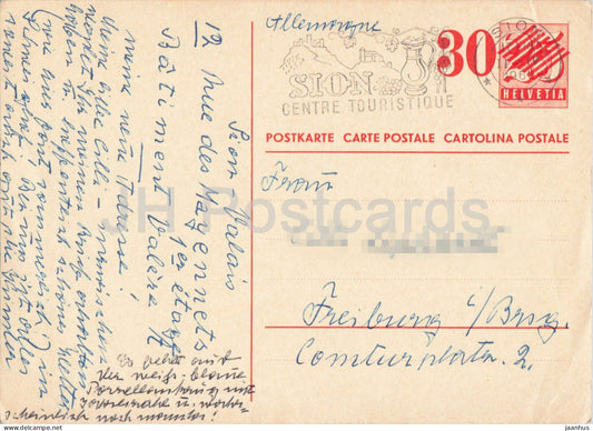 Postal stationery - 109 - 1961 - Switzerland - used - JH Postcards
