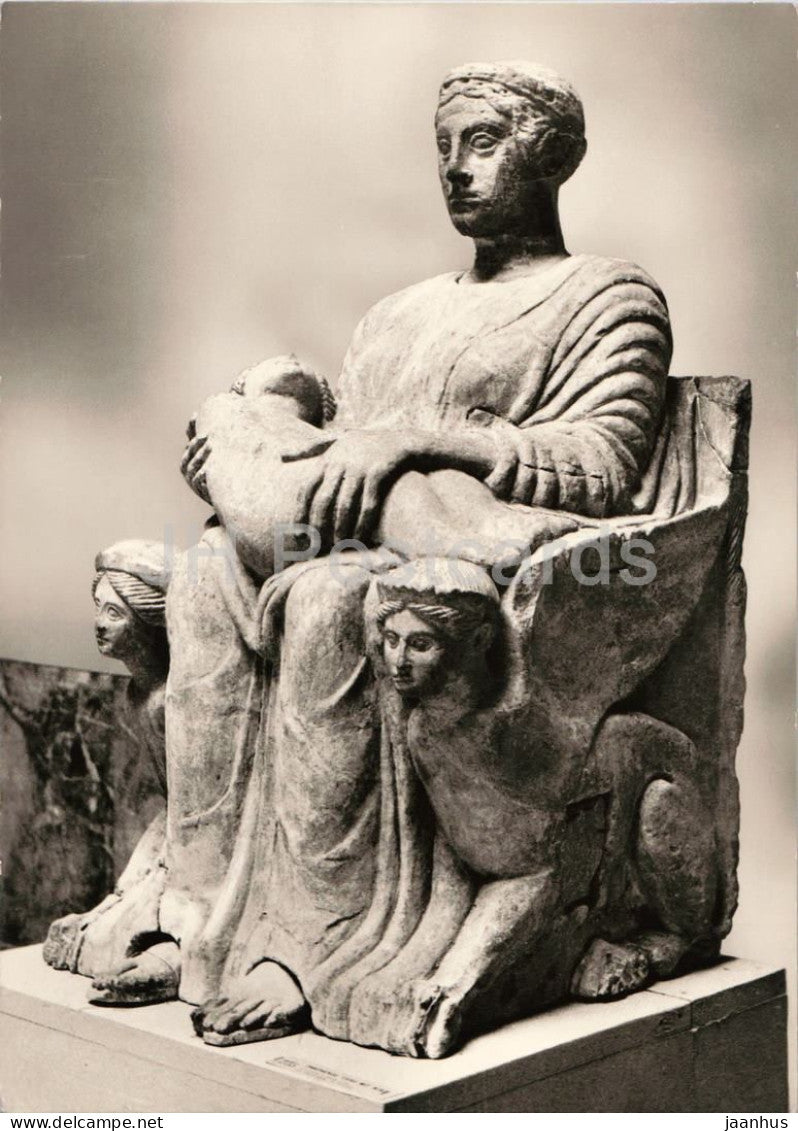 Etruscan sculpture - The Great Mother - Die Grosse Mutter - ancient world - Die Meister Nr. 3116 - Germany - unused - JH Postcards