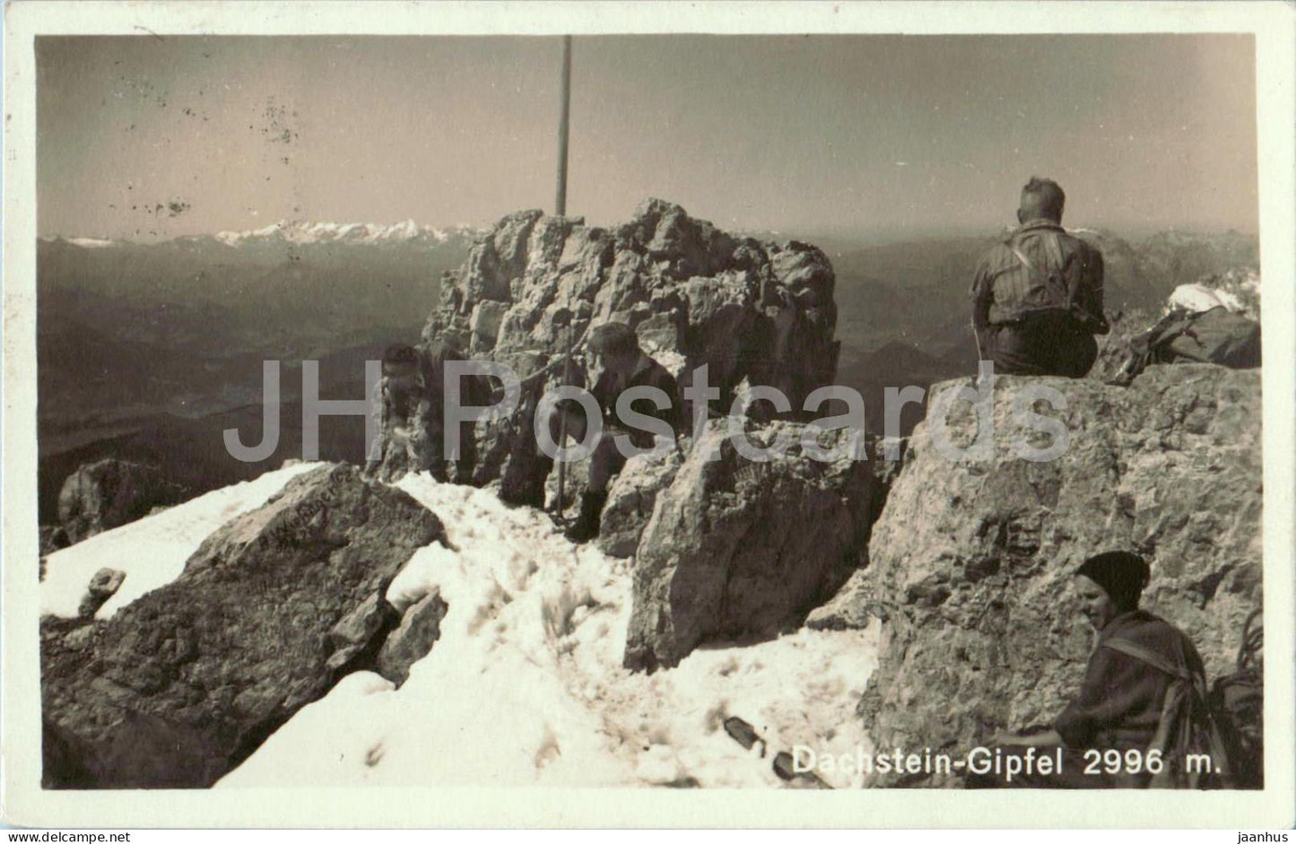 Dachstein Gipfel 2996 m - alpine mountaineering scene - mountains - 503 - old postcard - 1929 - Austria - unused - JH Postcards