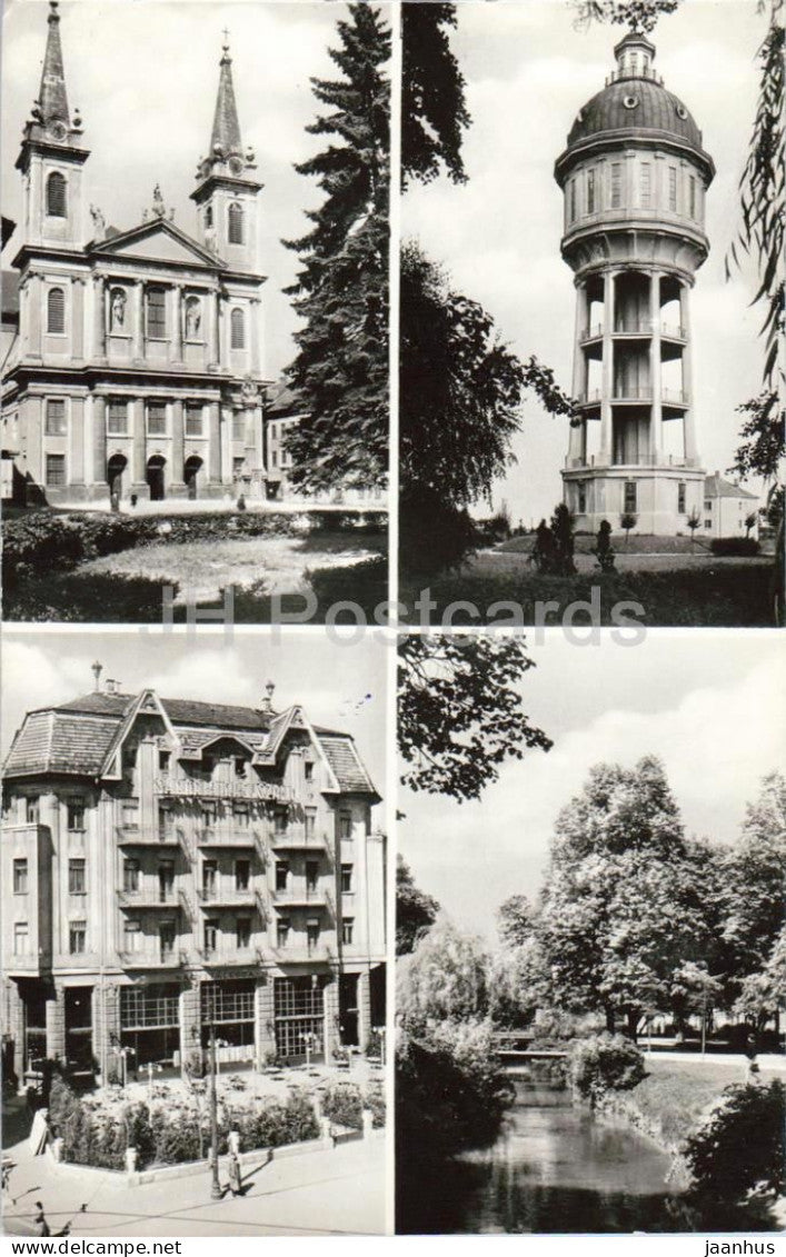 Pictures of Szombathely - Szombathelyi kepek - cathedral - water tower - hotel - multiview - Hungary - unused - JH Postcards