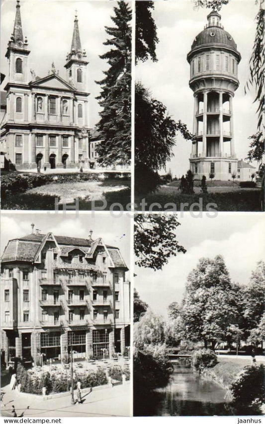 Pictures of Szombathely - Szombathelyi kepek - cathedral - water tower - hotel - multiview - Hungary - unused - JH Postcards
