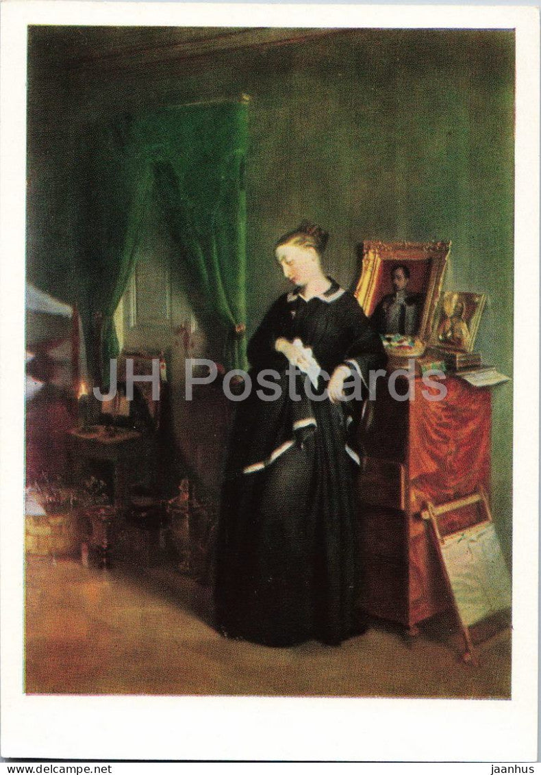 painting by P. A. Fedotov - The Widow - Russian art - 1963 - Russia USSR - unused - JH Postcards