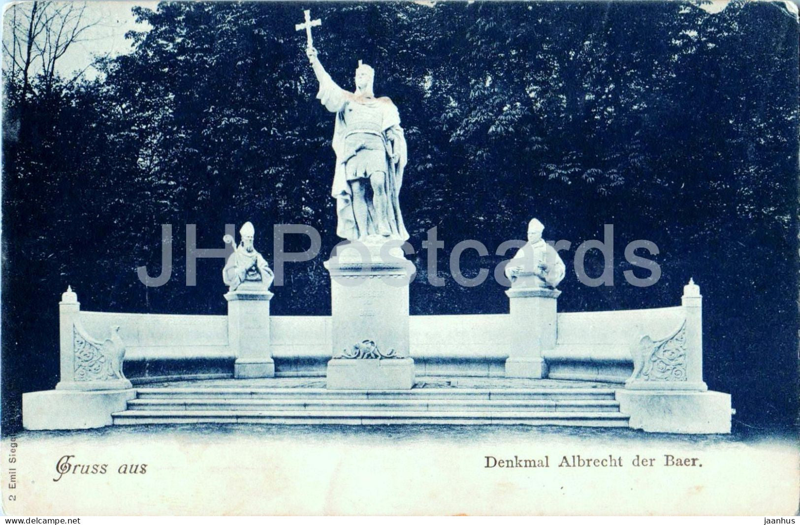 Gruss aus - Denkmal Albrecht der Baer - Monument - 2 - old postcard - Germany - unused - JH Postcards
