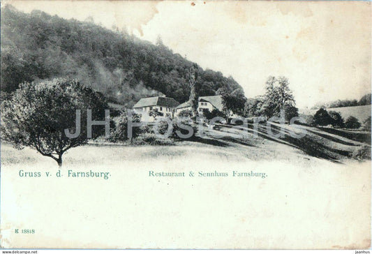 Gruss v. d. Farnsburg - Restaurant & Sennhaus Farnsburg - 18818 - old postcard - 1905 - Switzerland - used - JH Postcards
