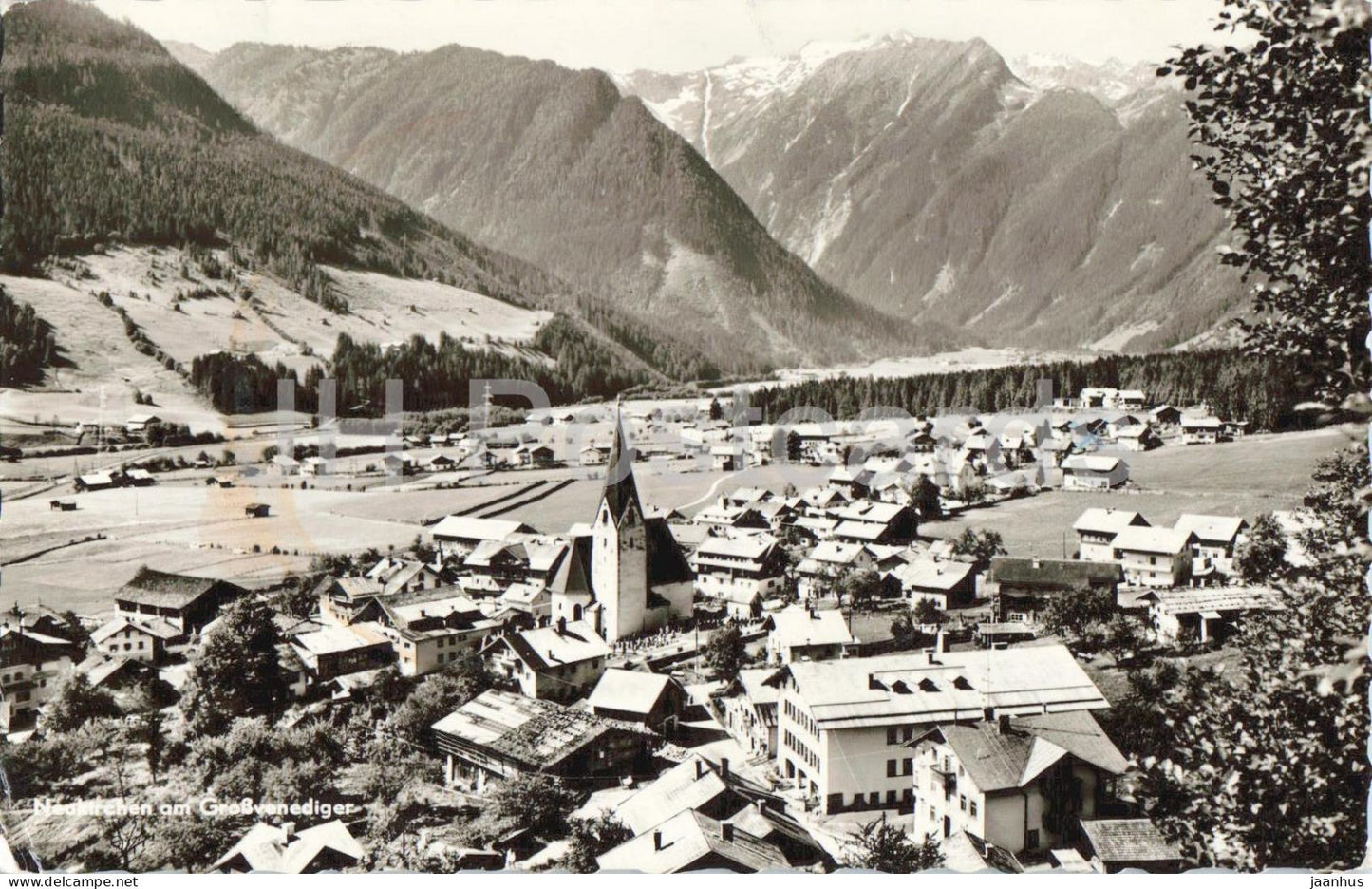 Neukirchen am Grossvenediger - alpine village - church - mountains - panorama - 34402 - 1963 - Austria - used - JH Postcards
