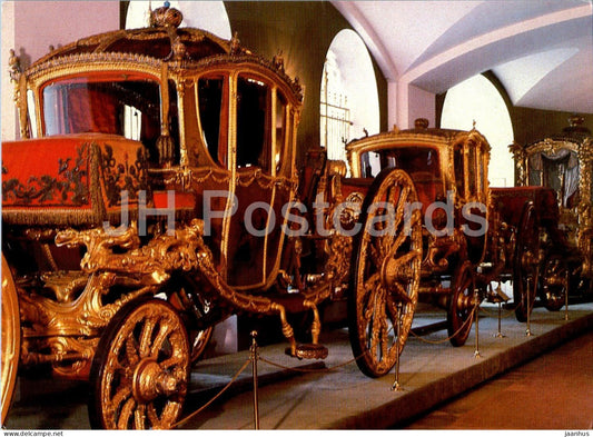 The Moscow Armoury Treasures - carriages - museum - Aeroflot - Russia USSR - unused - JH Postcards