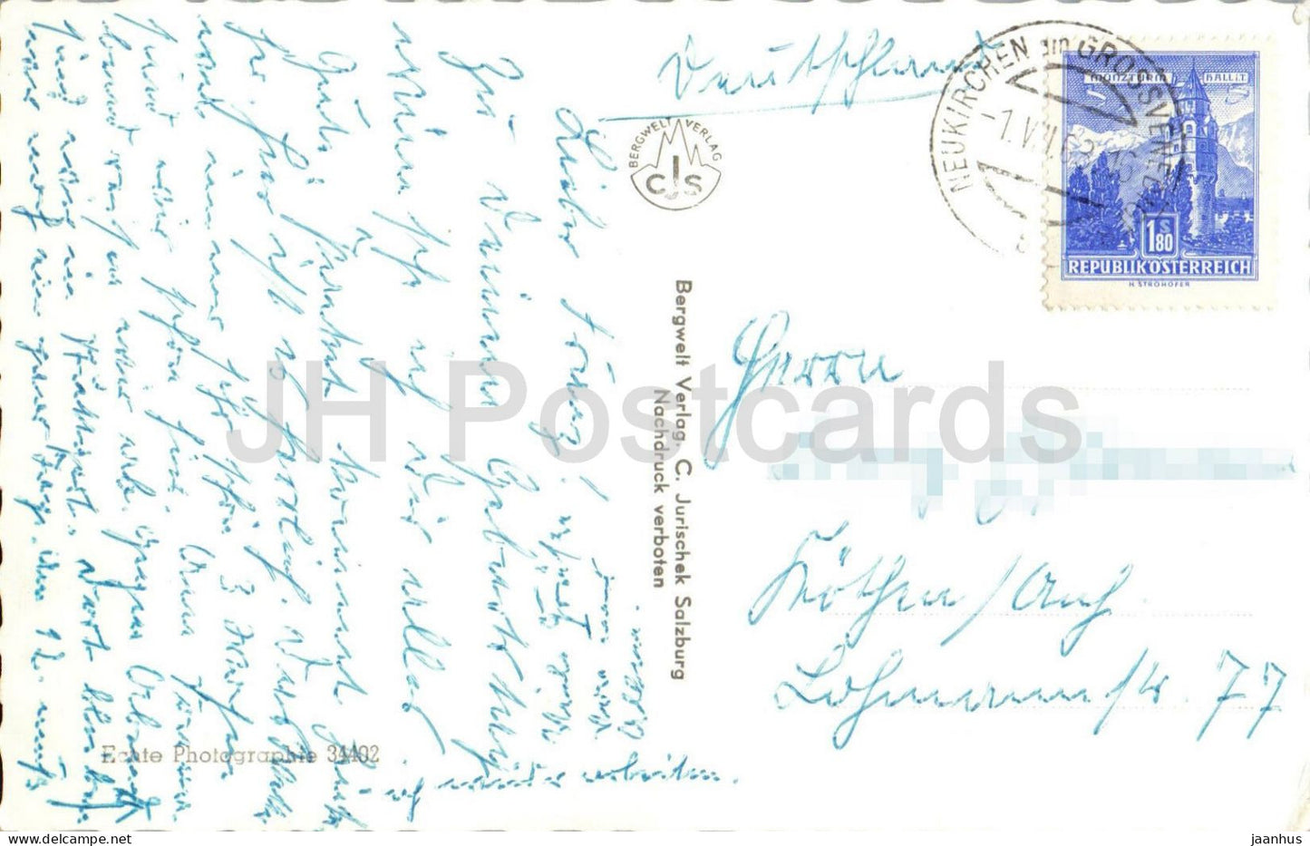 Neukirchen am Großvenediger – alpines Dorf – Kirche – Berge – Panorama – 34402 – 1963 – Österreich – gebraucht