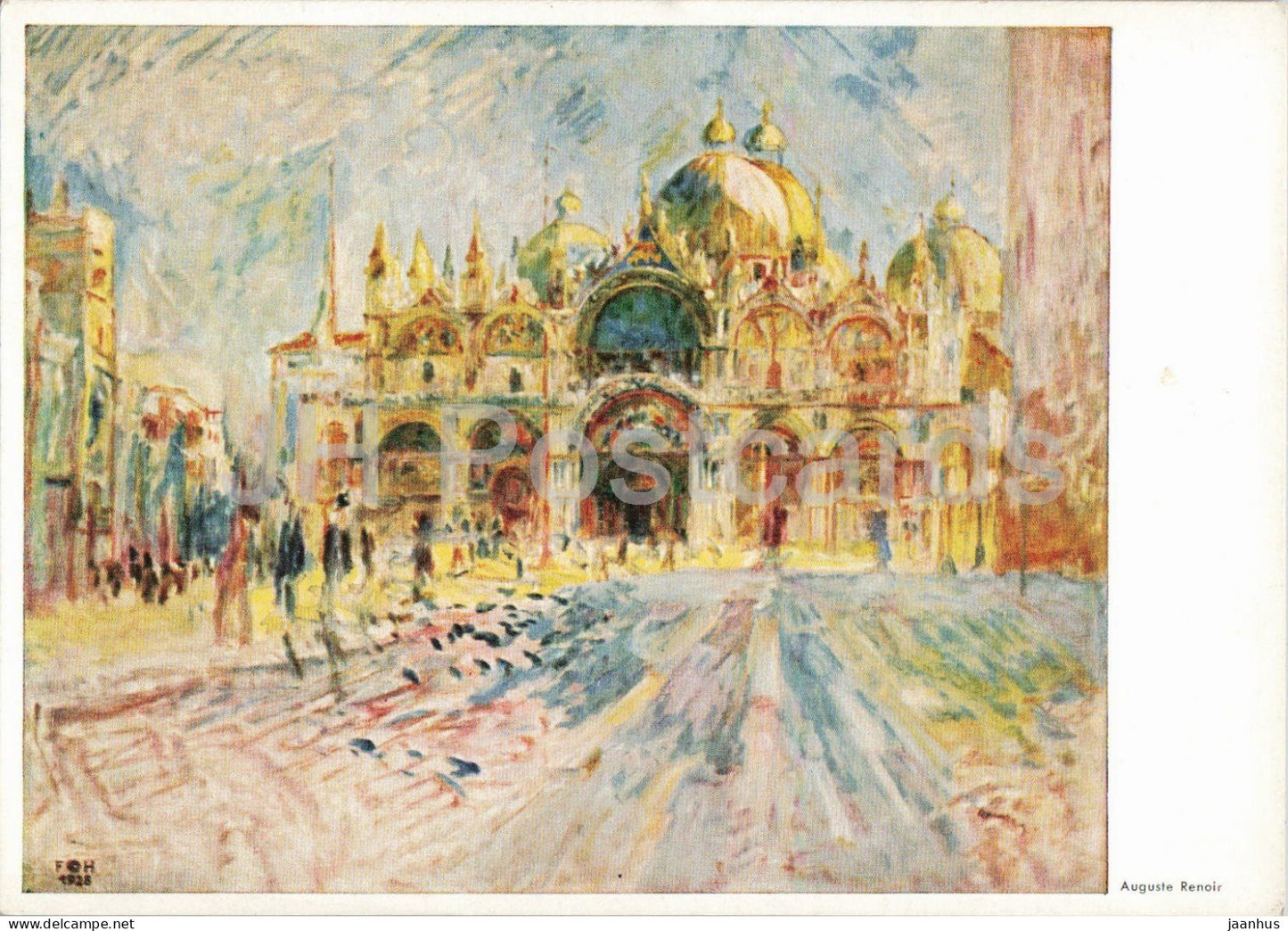 painting by Auguste Renoir - Venice - St Marks Square - Markusplatz in Venedig French art - 456 - 1967 - Germany - used - JH Postcards