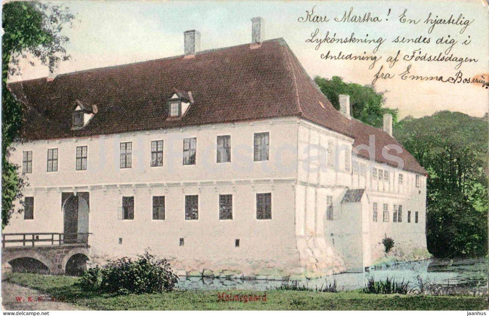 Holmegaard Gods - manor - Estate - Verdenspostforeningen - old postcard - 1907 - Denmark - used - JH Postcards