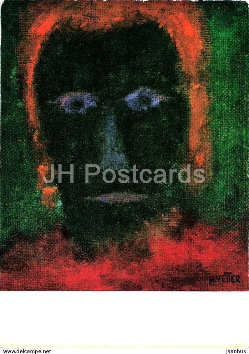 painting by Helmut Vetter - Anger - Zorn - portrait - German art - 7090 - Germany - unused - JH Postcards