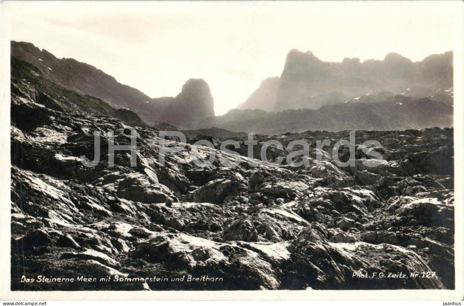 Das Steinerne Meer mit Sommerstein und Breithorn - Alps - mountains - Nr. 127 - old postcard - Germany - unused - JH Postcards
