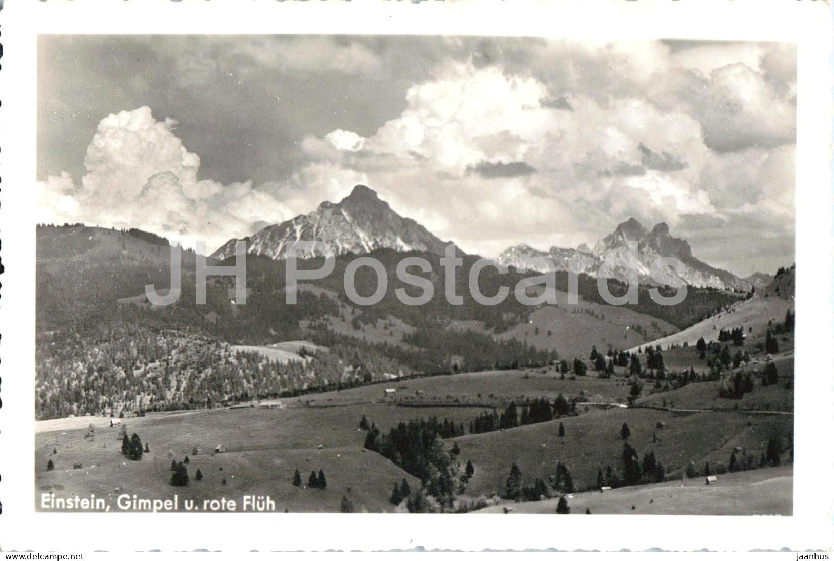 Einstein - Gimpel u. rote Fluh - Alps - mountains - panorama - old postcard - Austria - unused - JH Postcards