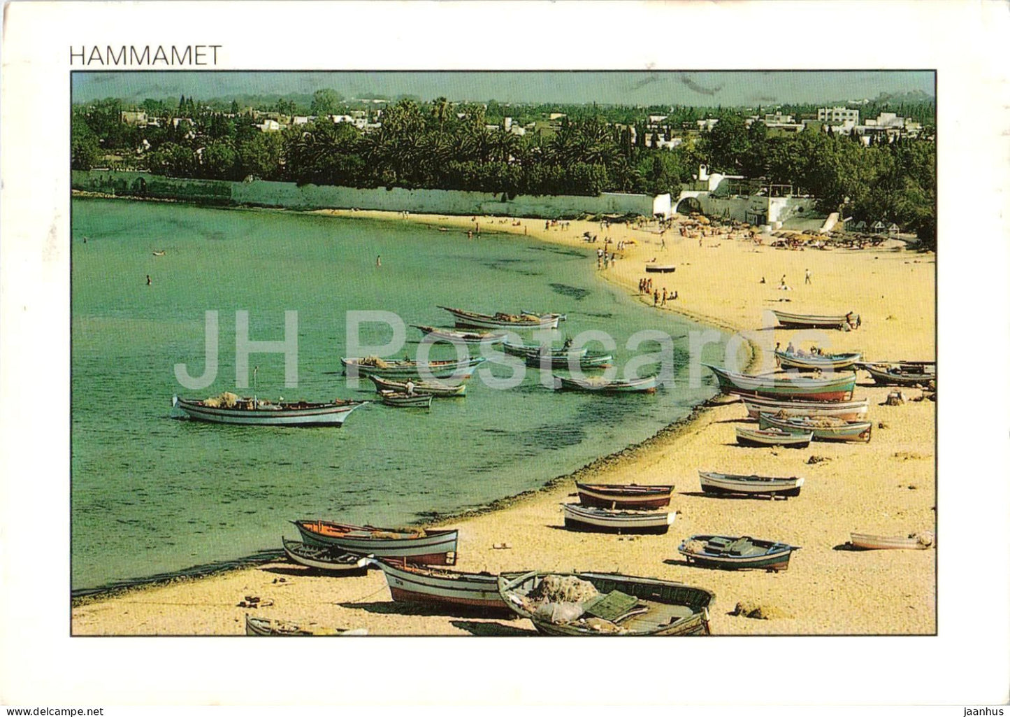 Hammamet - Le Golfe - The Gulf - beach boat sea - 186 - 1988 - Tunisia - used - JH Postcards
